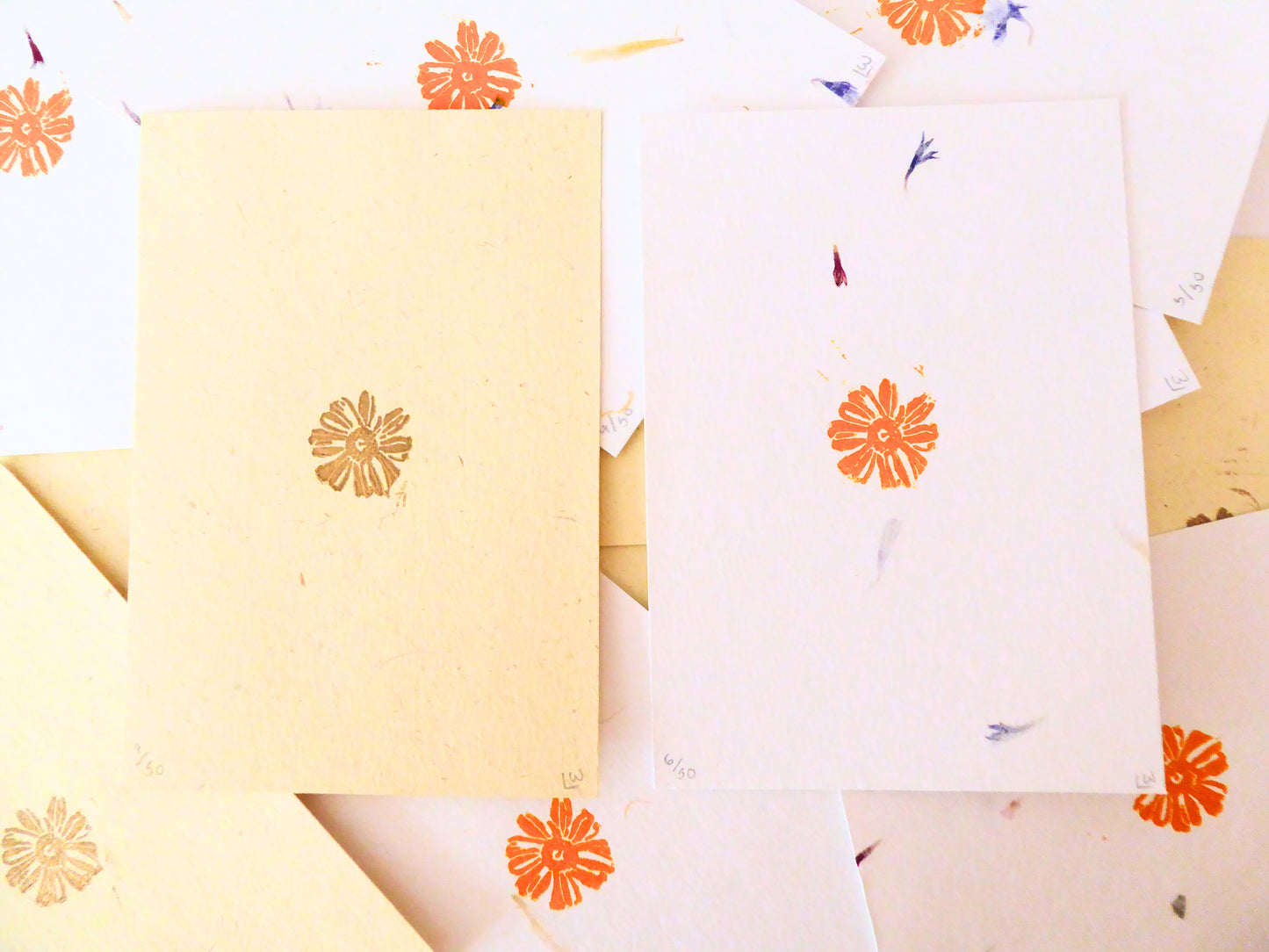 'Feverfew' A6 Linocut Print