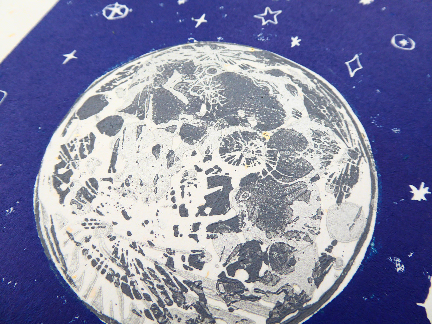 'Little Moon' A4 Linocut Print