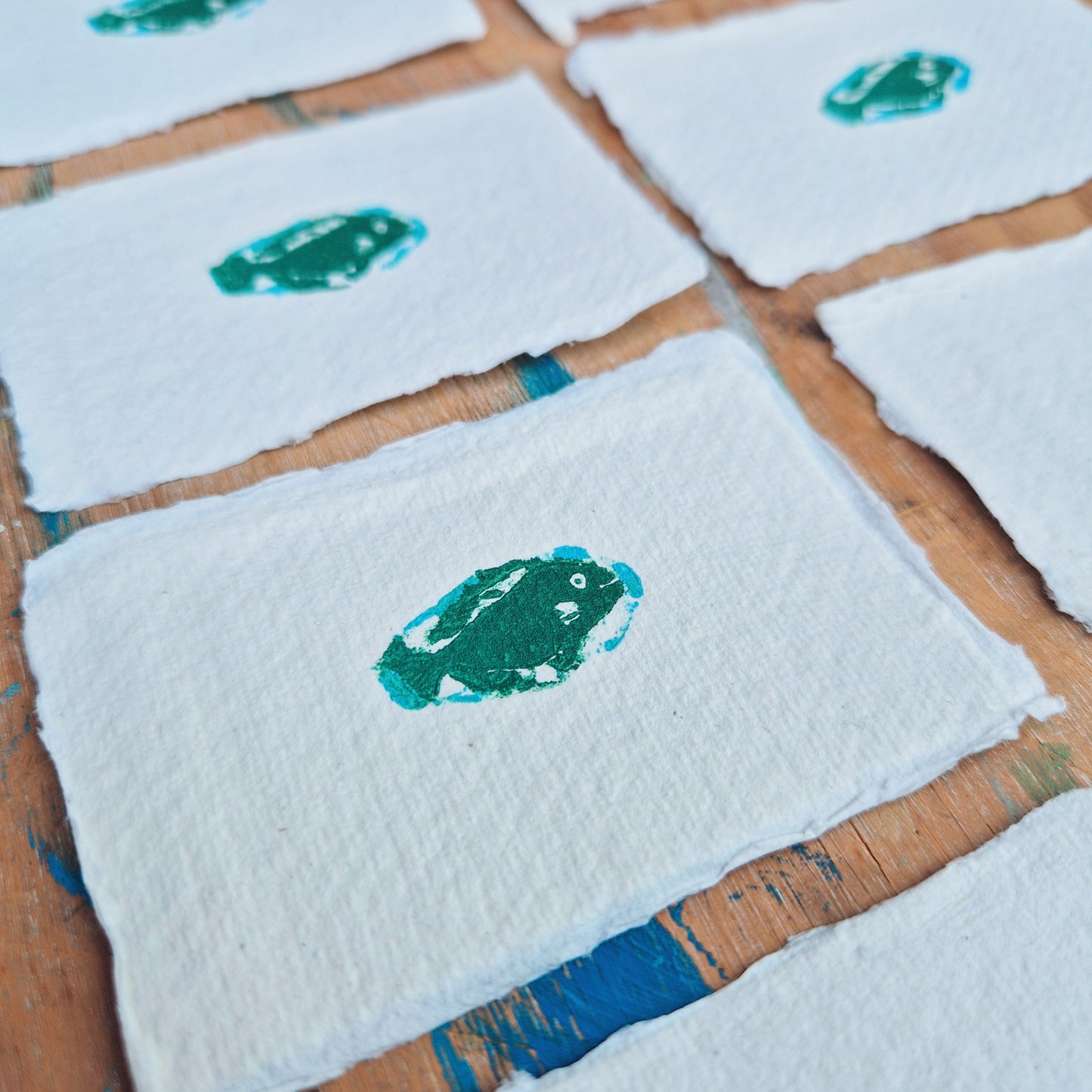 Tiny Fish Linocut Print