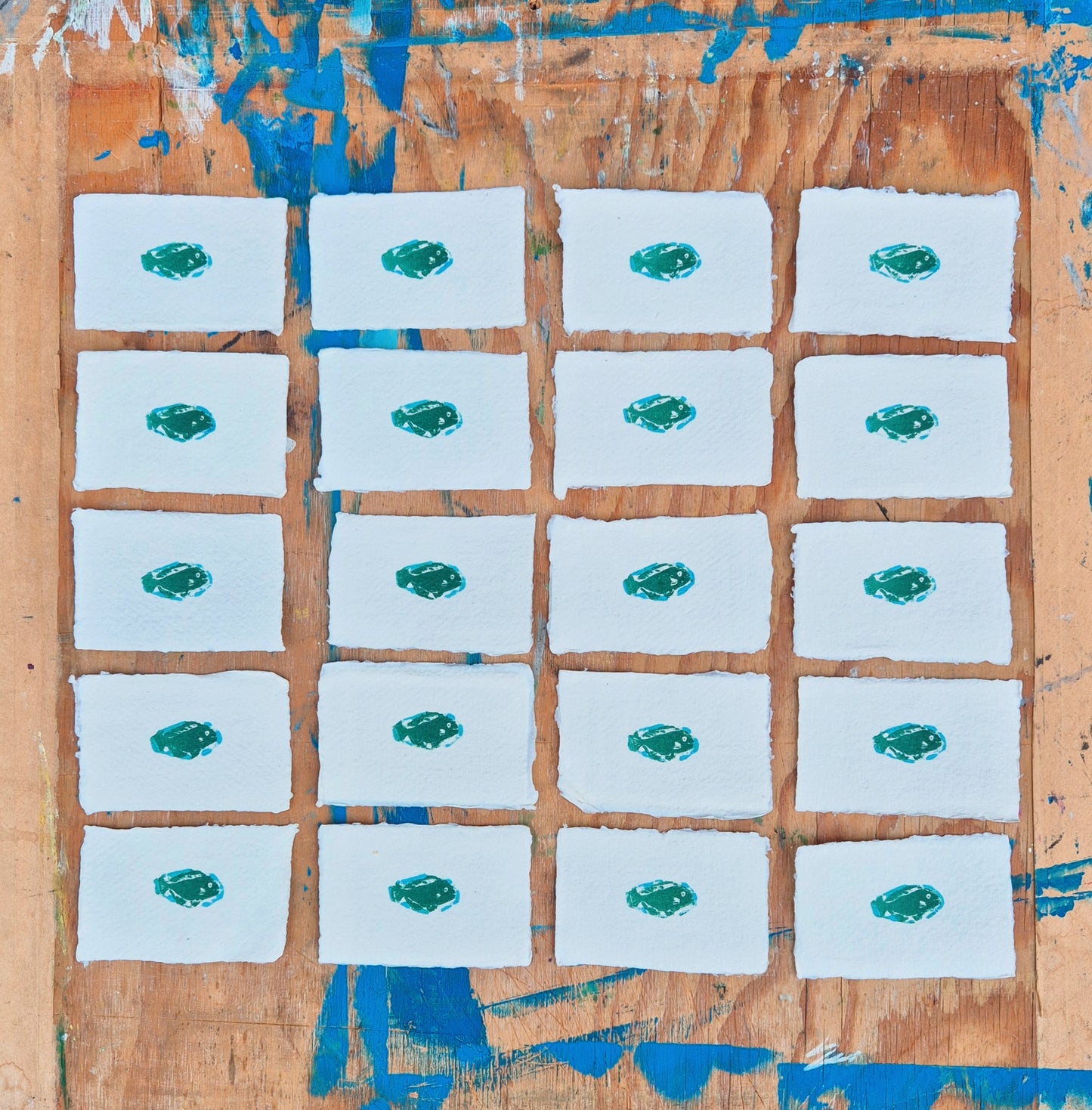 Tiny Fish Linocut Print