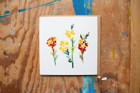 'Carnations' Greetings Card