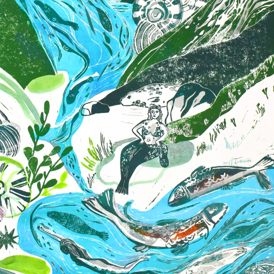 'Where the Selkies Swim' Linocut Print