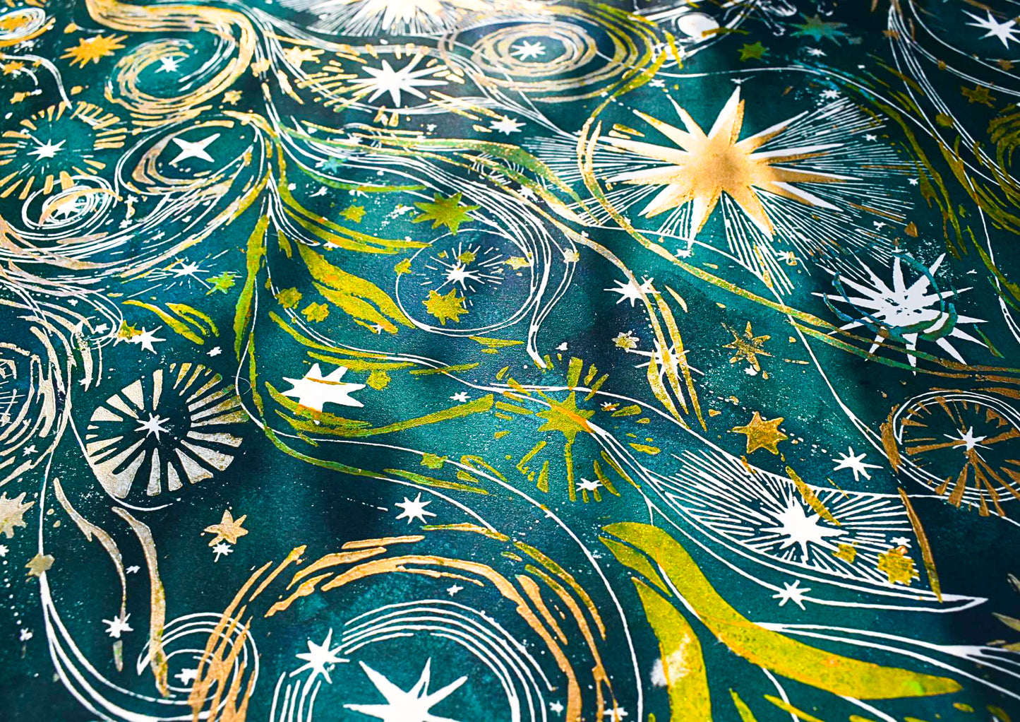 'Among the Dark Skies' Linocut Print