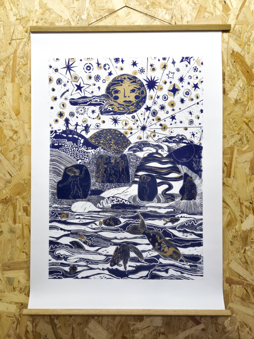 'Folklore' Linocut Print